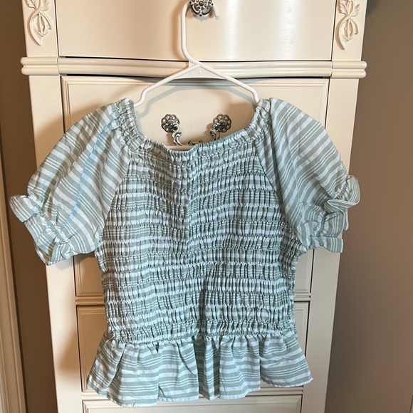 NWOT Pink Lily Sage Look Past The Future Smocked Blouse - Picture 6 of 11